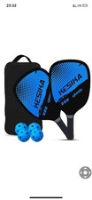 Pickleball Paddle Set 2 Rackets  4 Balls with Carrying Bags For Outdoor Sports
