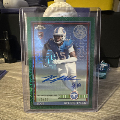 Topps 2025 Bowman's Best Univ Keldric Faulk RC Auto Green Mini-Diamond /99