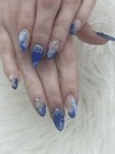 Long Almond 3D Flower Multicolor Acrylic Press-On Nails Full Cover Set — photo 2