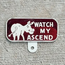 1960 Era Watch My Ascend License Plate Topper Reflective Donkey Pun Snow Craggs 1960 Era Watch My Ascend License Plate Topper Reflective Donkey Pun Snow Craggs