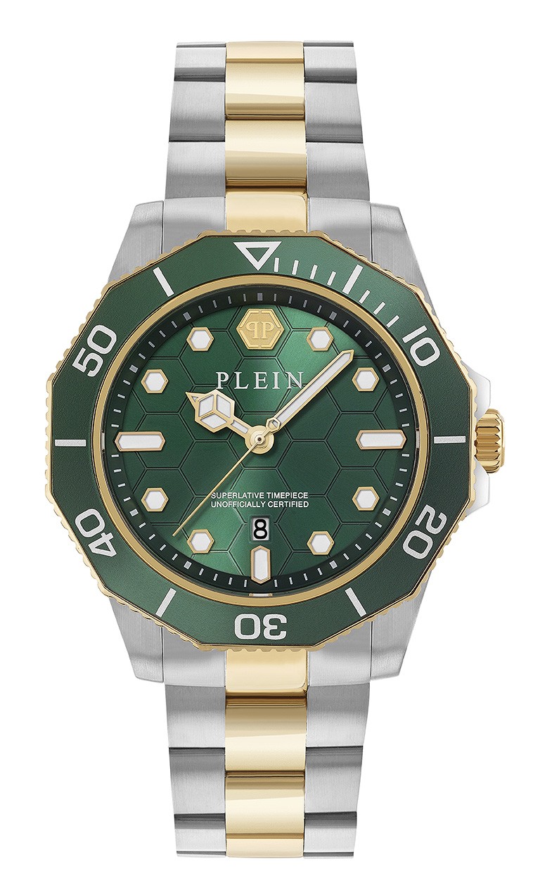 Philipp Plein Men's Silver/Gold/Green ’S Aquastorm 44 Mm Bracelet Watch | Acotis - Recycled Stainless Steel / Brass - Image 6