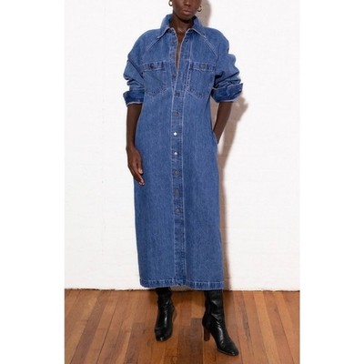 NWOT Mara Hoffman Midi Long-Sleeve Denim Charlie Shirt Dress