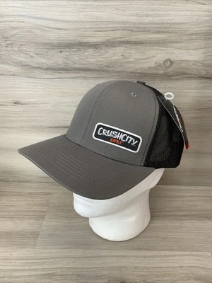 Rapala Crush City Mesh SnapBack Hat Cap NEW SMALL PATCH FISHING LURES GRAY