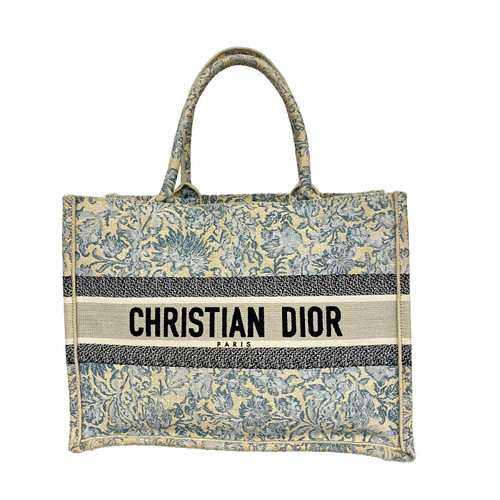 Christian Dior Book Tote Canvas Blue Women's Bag #OTB934