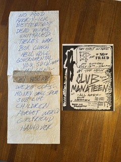 original 1986 setlist & show flyer BELCHING PENGUIN NO FRAUD Bradenton FLorida