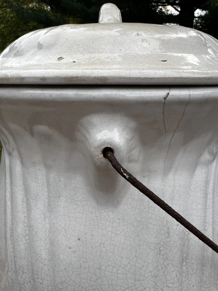 Antique UHL Pottery Co. Stoneware Chamber Pot with Lid & Handle - Image 2 of 4