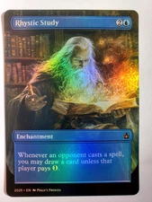 Rhystic Study FOIL Proxy Card Custom Playtest Magic Wizard Art Design