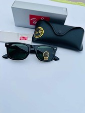 Ray-Ban Sunglasses RB2140 Original Wayfarer Classic Black Frame Green Lenses.