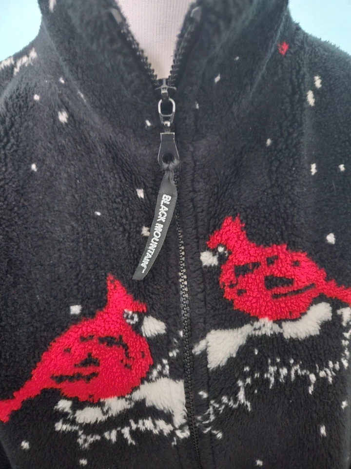 Black Mountain Cardinal Full Zip Fleece Jacket Womens Sz Large Made In USA - Image 3 of 4