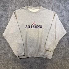 Vintage Arizona Wildcats Crewneck Sweatshirt Size Large Preshrunk Grey Tultex