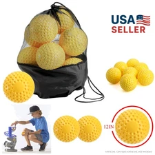 Safe and Lightweight 12-Inch Practice Balls - Ideal for Effective Batting Drills