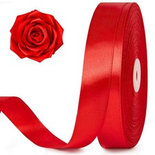 Red Satin Ribbon 1 Inch x 100 Yards For Gift Wrapping Bows Crafts Wedding