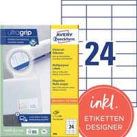 2 Bis 40X Avery Zweckform Universal-Etiketten, 70 X 33,8 Mm, Weiß Bis 12% Rabatt