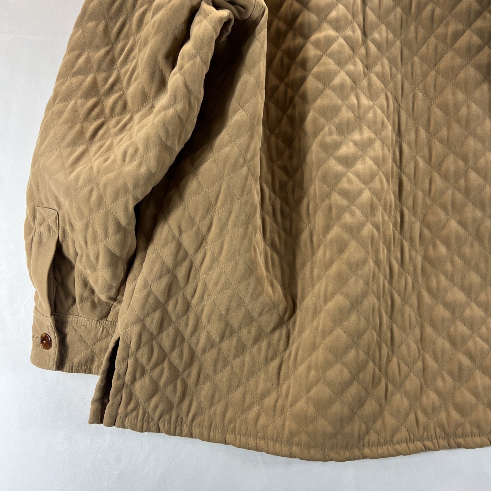 Talbots Beige Full Button Collared Quilted Jacket… - image 12