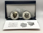 2024-S Reverse Proof Morgan & Peace Dollar 2-Coin Set OGP Box COA Pristine