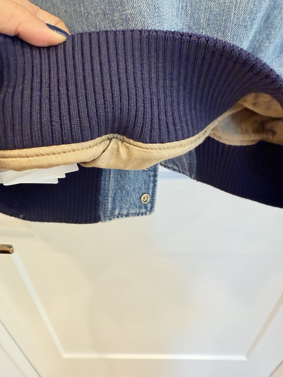 Celine Denim Teddy Jacket With CELINE PARIS Patch In Ocean Breathe