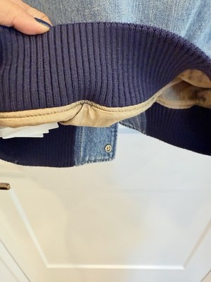 Celine Denim Teddy Jacket With CELINE PARIS Patch In Ocean Breathe