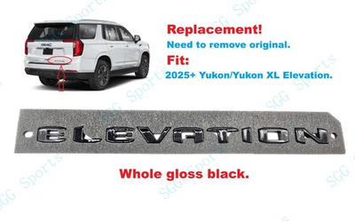 #ad Gloss Black Rear Tailgate Elevation Emblem Letter Badge 2025 Yukon Yukon XL $24.80