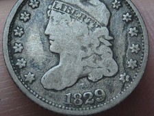 1829 Capped Bust Silver Half Dime 5C- VG/Fine Details