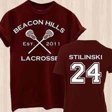 2 Sides Stiles Stilinski Lacrosse 24 Teen Wolf Shirt Maroon Unisex S-5XL 1HP0009