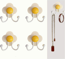 Bathroom Heavy Duty Wall Hooks,4 Pack Stainless Steel Towel Hooks,No-Drill Adhes