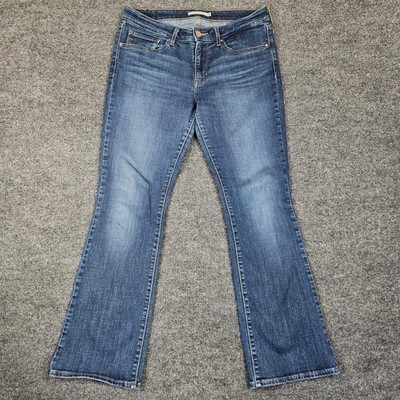Levi's 715 Bootcut Jeans Women's 30 Blue Denim Stretch Mid Rise Dark Wash