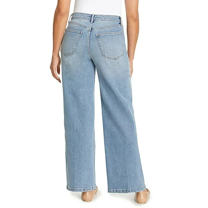 Jean para mujer Nine West pierna ancha talla 16 lavado claro Foto 2 de 4