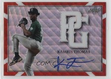 2021 Leaf Perfect Game National Showcase Red Wave 2/3 Kassius Thomas Auto 13j1