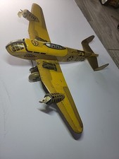 Large Vintage Marx Windup Airplane: Tin Litho WWII Fighter Bomber