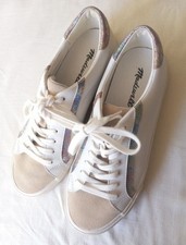Madewell Women's Sidewalk Low-Top Sneaker Iridescent Leather Metallic Size 9