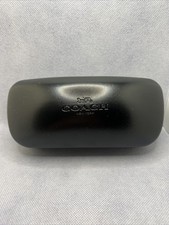 Coach Hard Glasses Case New York Black Leather Sunglasses Eyeglasses Clamshell