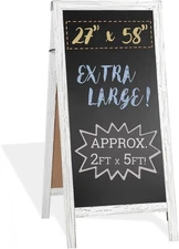 Ilyapa A-Frame Chalkboard Sidewalk Sign - 58 x 27 inches, Folding Standing Sandw