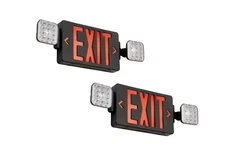 TANLUX Black Exit Sign with Emergency Lights, LED Emergency Exit Light with B...