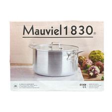 Mauviel 1830 Edelstahl Kochtopf mit Glasdeckel 24cm 5,7 Liter