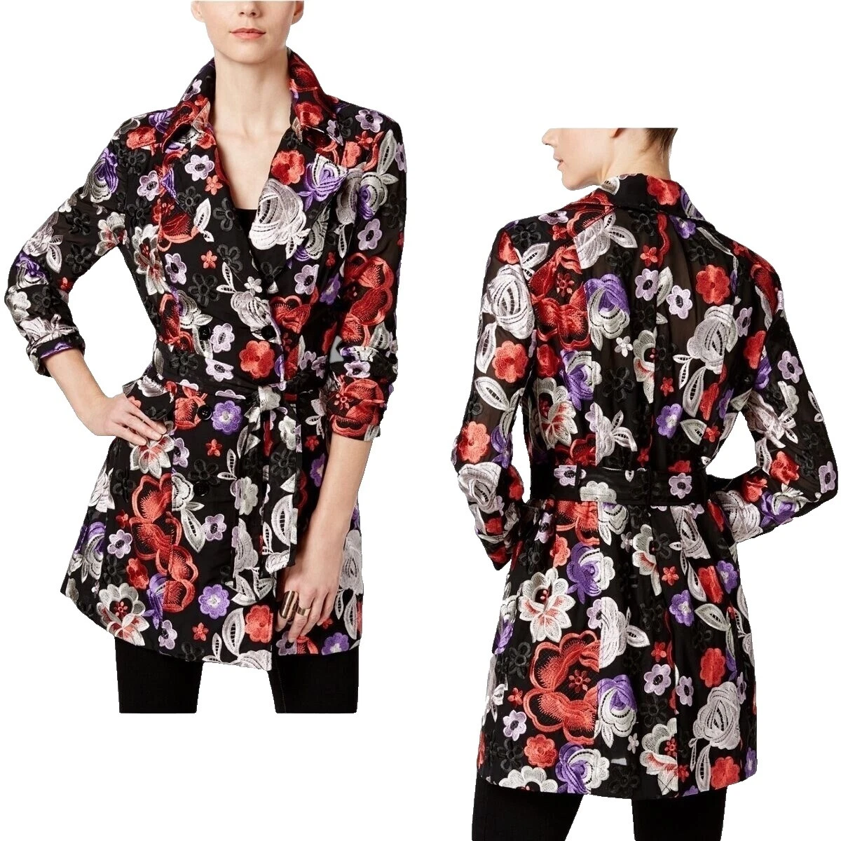 INC International Concepts 花卉外套、夹克、背心女