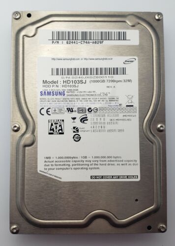 Disque dur interne Samsung Spinpoint 1 To 7 200 tr/min 3,5 pouces (HD103UJ) - Photo 1/2