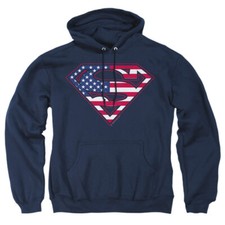 SUPERMAN USA SHIELD Licensed Adult Hooded Sweatshirt Hoodie SM-3XL