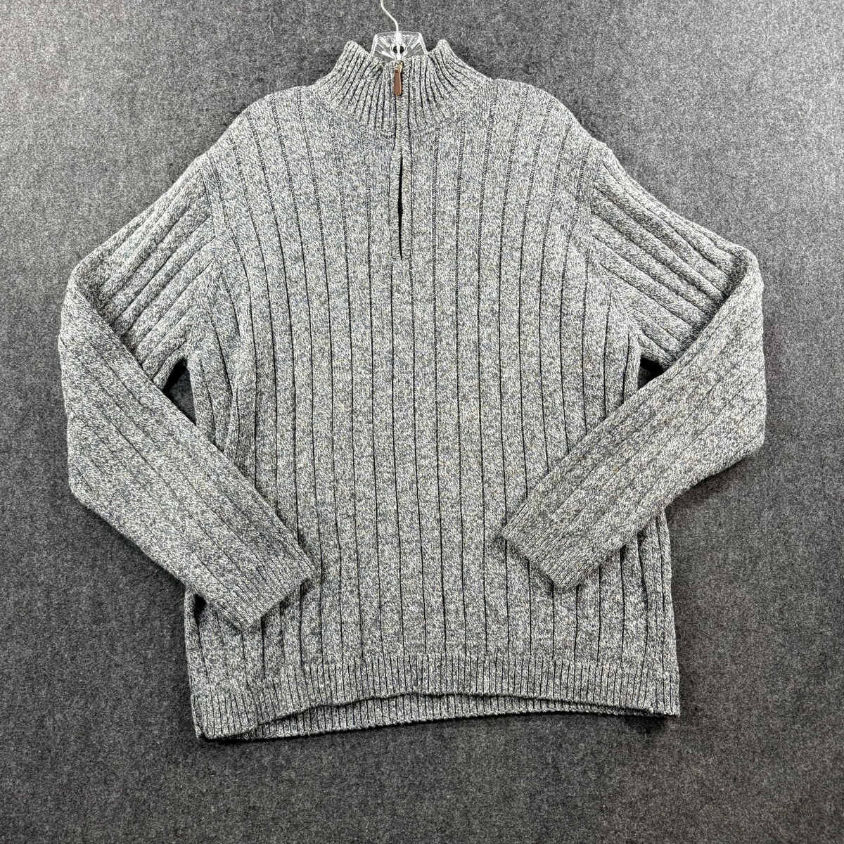 Oscar De La Renta Sweater Men's 2XL Gray Knit ¼ Zip Heavyweight | eBay