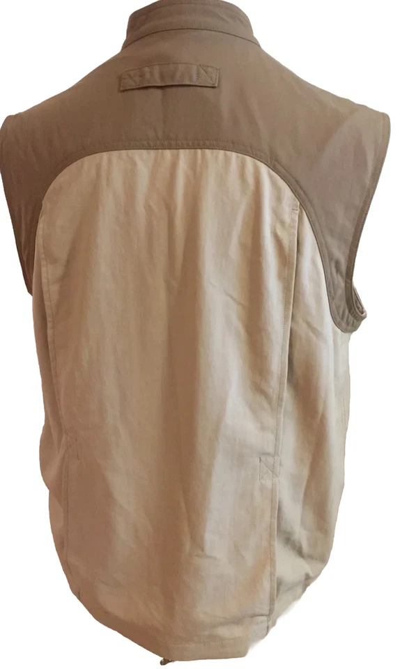 Duluth Trading Fishing Work Vest Jacket 2 Zipper Vest Vented Medium Men - Stain - Image 4 of 4