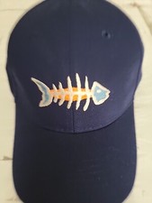 Fish Skeleton Dead Fish Bones Hat Child Baseball Cap Blue Strapback Dad Adjust