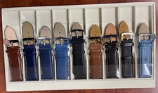 Assortment 9 Pieces Leather Watch Straps Mixed Colors Size 24mm Colorful
