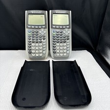 Lot of 2 Texas Instruments TI-84 Plus Graphing Calculator Grey with Cover Tested
