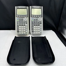 Lot of 2 Texas Instruments TI-84 Plus Graphing Calculator Grey with Cover Tested