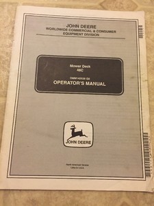 Details About John Deere Owners Manual 48c Mower Deck Lx Gt And 300 Series