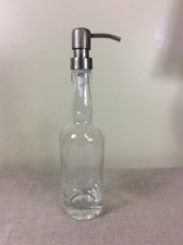 12 Ounce Clear Glass Soap Pump Dispenser Bath Round Whiskey Liquor Mouthwash