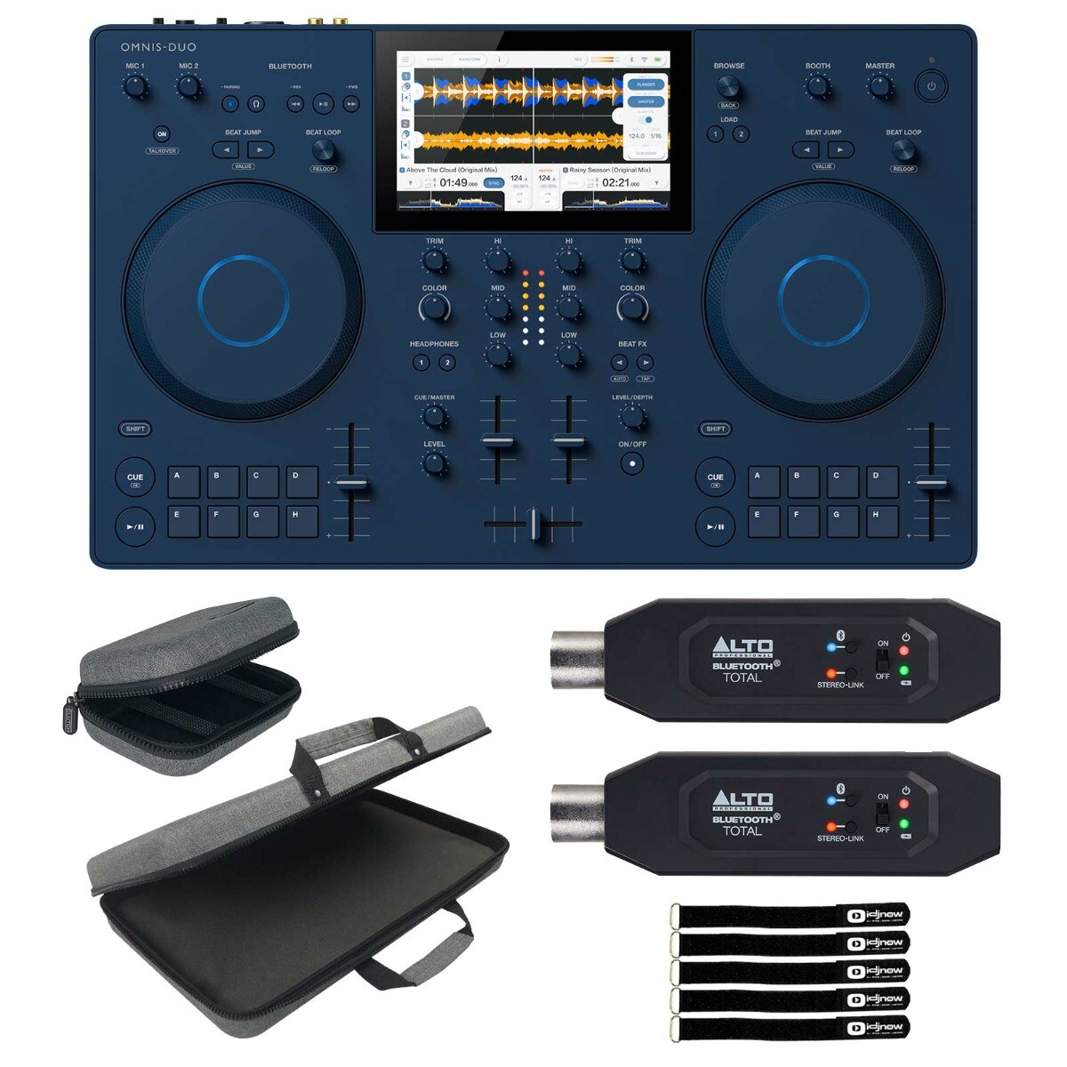 残り3日！AlphaThetaOMNIS-DUO(DJ コントローラー)Blue AlphaTheta OMNIS-DUO Wireless Portable All-in-One DJ System