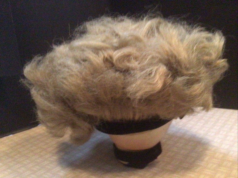 Vintage Baby Doll Head Only Open Close Eyes Girl Brown Hair Replacement