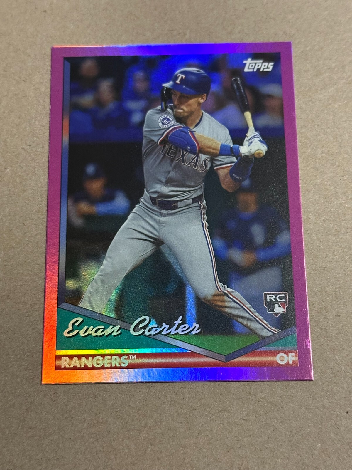 2024 Topps Archives - #223 Evan Carter Pink Foil RC - FREE SHIP