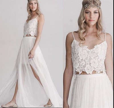 two piece short wedding dresses