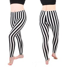Womens High Waist Leggings Buttery Soft Full Ankle Length Fashion Pant, Striped